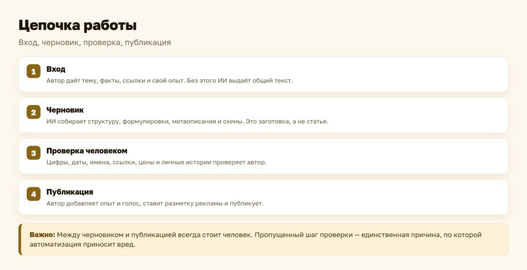 Схема: цепочка работы с ИИ