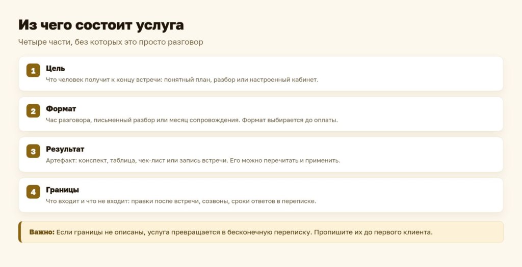 Схема: из чего состоит услуга
