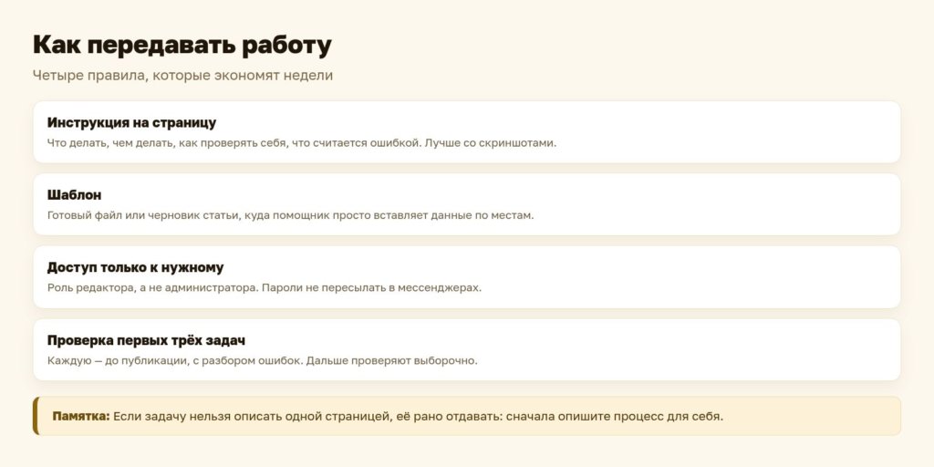 Схема: как проверять работу помощника