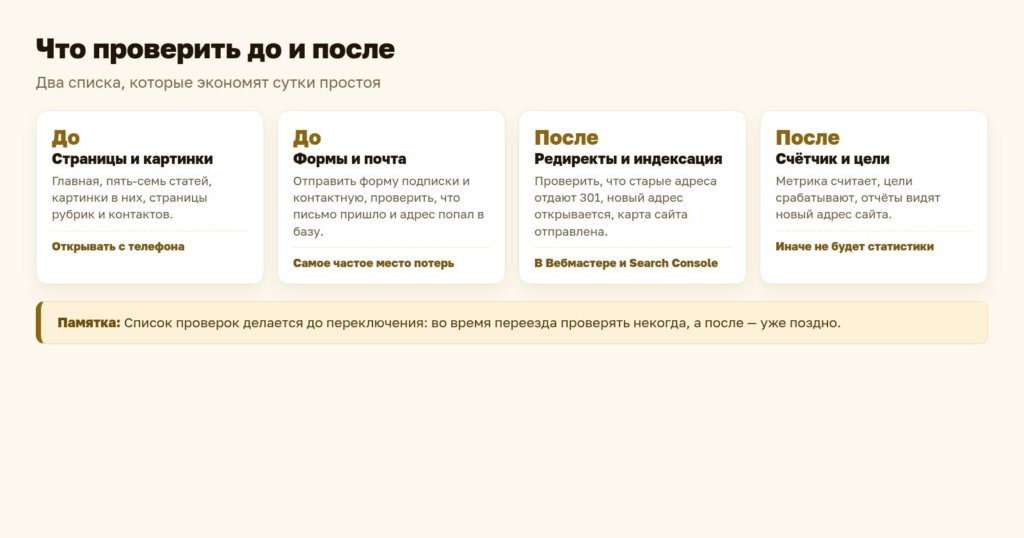 Схема: что проверить до и после переезда